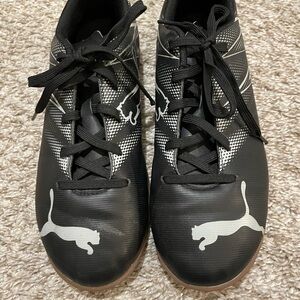 Puma Black and White indoor soccer shoes